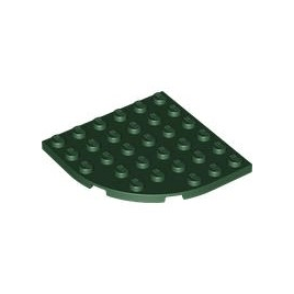 Dark Green Plate, Round Corner 6 x 6
