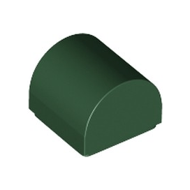 Dark Green Slope, Curved 1 x 1 x 2/3 Double