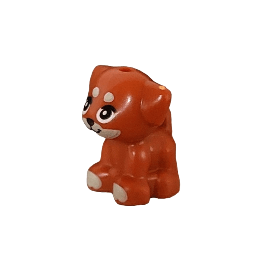 Dark Orange Dog, Friends Style, Puppy, Standing, Small with Tan Muzzle, Paws and Spots Pattern Aira