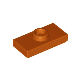 Dark Orange Plate, Modified 1 x 2 with 1 Stud with Groove and Bottom Stud Holder Jumper