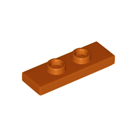 Dark Orange Plate, Modified 1 x 3 with 2 Studs Double Jumper