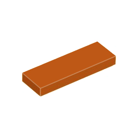 Dark Orange Tile 1 x 3