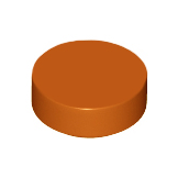 Dark Orange Tile, Round 1 x 1