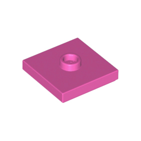 Dark Pink Plate, Modified 2 x 2 with Groove and 1 Stud in Center Jumper
