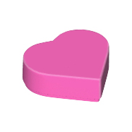 Dark Pink Tile, Round 1 x 1 Heart