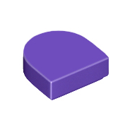 Dark Purple Tile, Round 1 x 1 Half Circle Extended