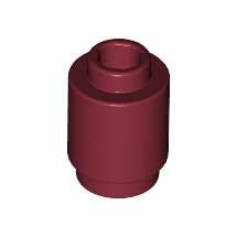 Dark Red Brick, Round 1 x 1