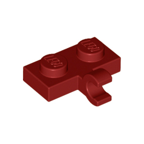 Dark Red Plate, Modified 1 x 2 with Clip on Side Horizontal Grip