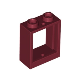 Dark Red Window 1 x 2 x 2 Flat Front