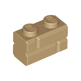 Dark Tan Brick, Modified 1 x 2 with Masonry Profile