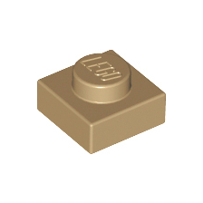 Dark Tan Plate 1 x 1