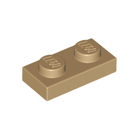 Dark Tan Plate 1 x 2