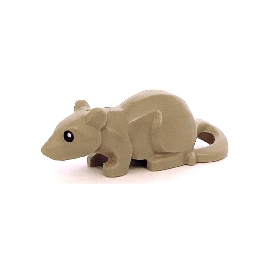 Dark Tan Rat / Mouse with Black Eyes Pattern