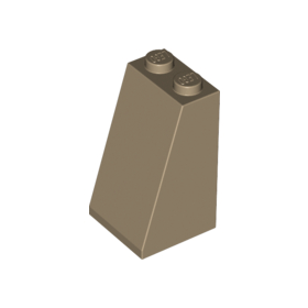 Dark Tan Slope 75 2 x 2 x 3 - Solid Studs