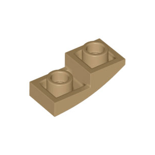 Dark Tan Slope, Curved 2 x 1 x 2/3 Inverted