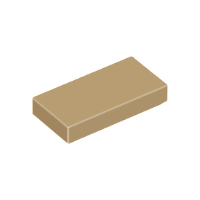 Dark Tan Tile 1 x 2