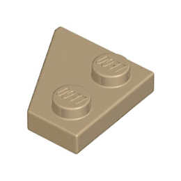 Dark Tan Wedge, Plate 2 x 2 Right