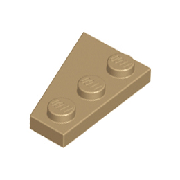 Dark Tan Wedge, Plate 3 x 2 Right