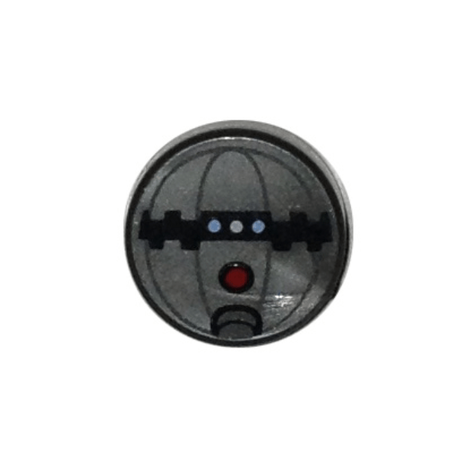 Flat Silver Tile, Round 1 x 1 with SW Thermal Detonator with Red Button Pattern