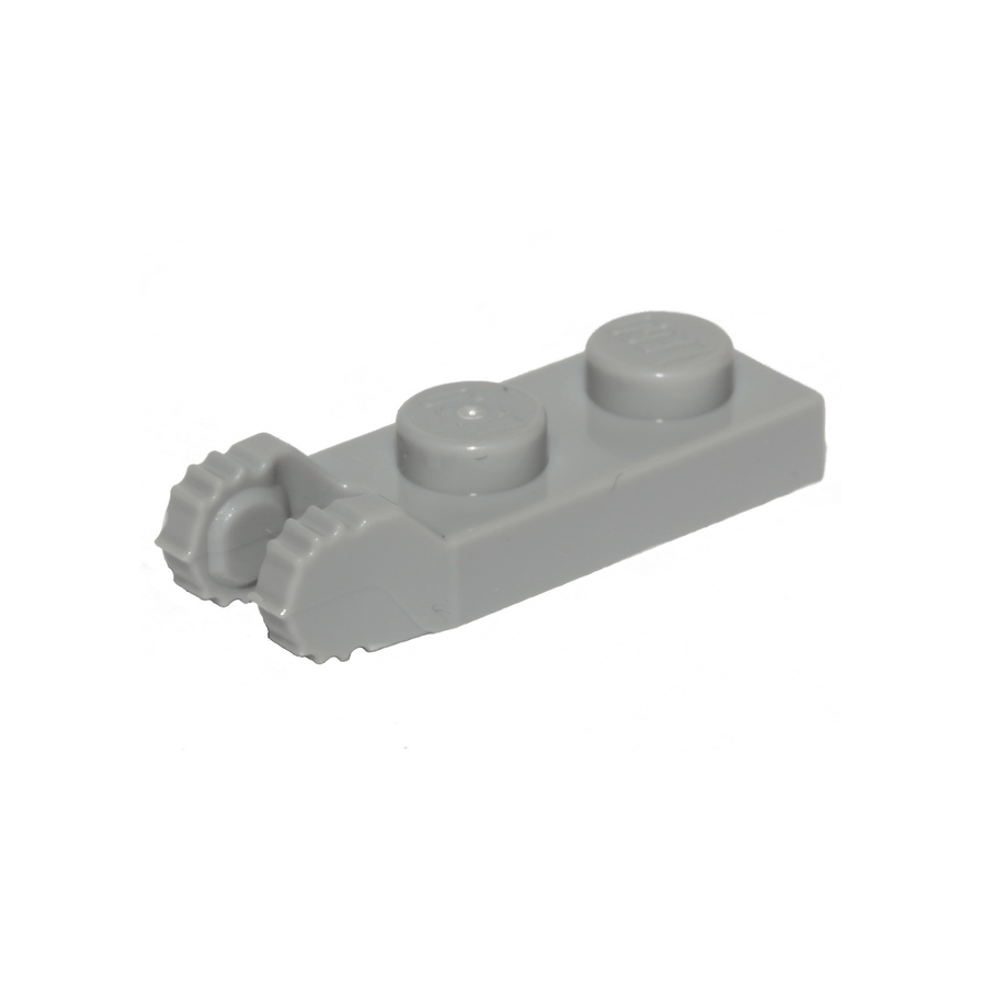 Light Bluish Gray Hinge Plate 1 x 2 Locking with 2 Fingers on End