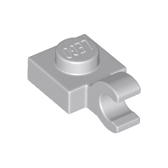 Light Bluish Gray Plate, Modified 1 x 1 with Open O Clip Horizontal Grip