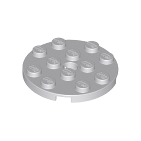 Light Bluish Gray Plate, Round 4 x 4 with Hole