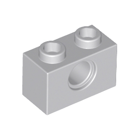 Light Bluish Gray Technic, Brick 1 x 2 with Hole