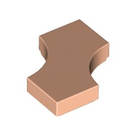 Light Nougat Tile, Modified 2 x 2 with 2 1 x 1 Curved Cutouts Double Arrow