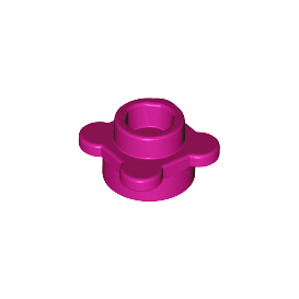 Magenta Plate, Round 1 x 1 with Flower Edge 4 Knobs / Petals