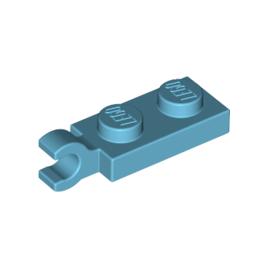 Medium Azure Plate, Modified 1 x 2 with Clip on End Horizontal Grip