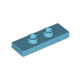Medium Azure Plate, Modified 1 x 3 with 2 Studs Double Jumper