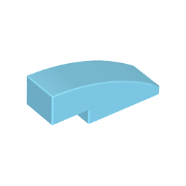 Medium Azure Slope, Curved 3 x 1
