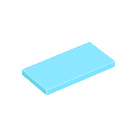 Medium Azure Tile 2 x 4