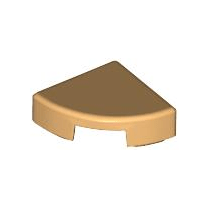 Medium Tan Tile, Round 1 x 1 Quarter