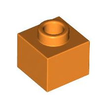 Orange Brick, Modified 1 x 1 x 2/3 with Open Stud