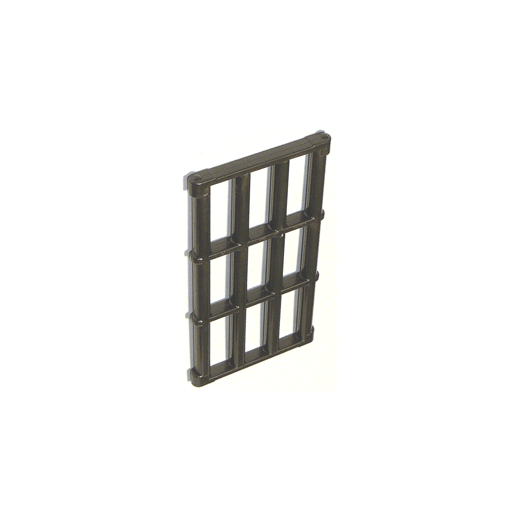 Pearl Dark Gray Bar 1 x 4 x 6 Grille with End Protrusions