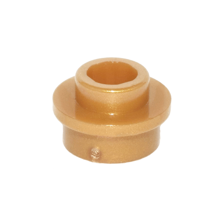 Pearl Gold Plate, Round 1 x 1 with Open Stud