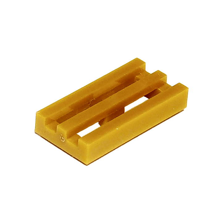 Pearl Gold Tile, Modified 1 x 2 Grille with Bottom Groove