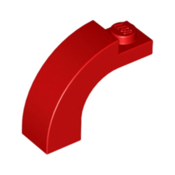 Red Arch 1 x 3 x 2 Curved Top