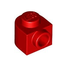 Red Brick, Round 1 x 1 x 2/3 Half Circle Extended with Stud on Side