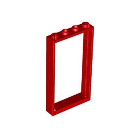 Red Door, Frame 1 x 4 x 6 with 2 Holes on Top and Bottom
