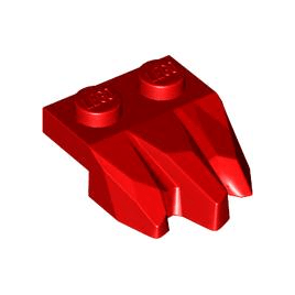 Red Plate, Modified 1 x 2 with 3 Claws / Rock Fingers
