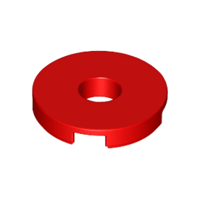 Red Tile, Round 2 x 2 with Hole