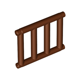 Reddish Brown Bar 1 x 4 x 3 Grille with End Protrusions