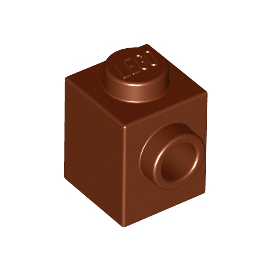 Reddish Brown Brick, Modified 1 x 1 with Stud on Side