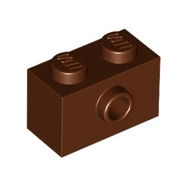 Reddish Brown Brick, Modified 1 x 2 with Stud on Side with Bottom Stud Holder
