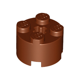 Reddish Brown Brick, Round 2 x 2 with Axle Hole