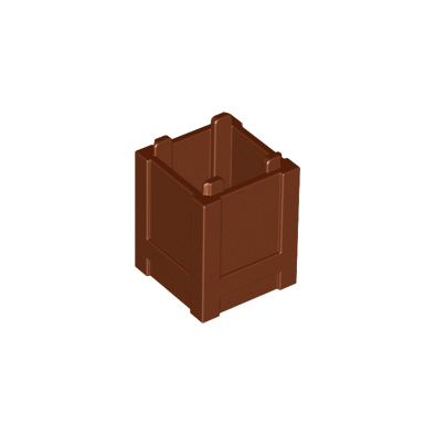 Reddish Brown Container, Box 2 x 2 x 2 - Top Opening