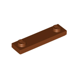 Reddish Brown Plate, Modified 1 x 4 with 2 Studs with Groove