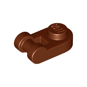 Reddish Brown Plate, Round 1 x 1 with Bar Handle